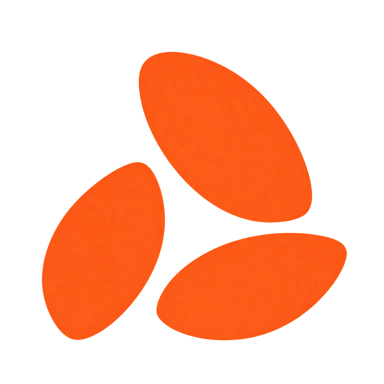 Three orange segments coming together